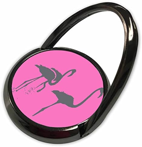 3drose minimalista três flamingos silhueta cinza em rosa - anéis de telefone