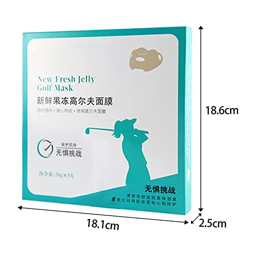 Kokiya 5pcs máscara de gel de gel de gel de geléia de golfe de máscara de golfe, hidratando homens homens patch skincare gel máscara para camping nas montanhas de golfe, chinês