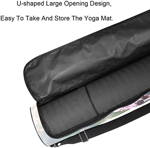 Portador de saco de tapete de ioga com alça de ombro ajustável, lavanda, 6,7x33.9in/17x86 cm de mato de yoga tapete para mulheres