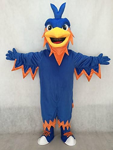 Mascote azul de Phoenix com cabeça pontuda, asas, cauda e tênis