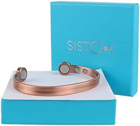 SISTO-X SUPER FORTE FORTE FORTE TORK Design Balta magnética por SISTO-X® Bracelet 6 ímãs Health Natural Medium