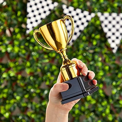 Blue Panda 3-Pack de 7 polegadas Troféus de plástico dourado para crianças, premiação do Trophy Cup para torneios esportivos, jogos de festa de aniversário, competições, campeonatos, realizações pessoais