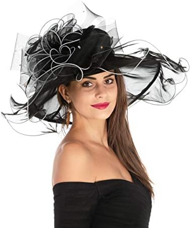 Igreja de Organza Feminina Kentucky Derby British Fascinator Bridal Tea Party Wedding Wedding Wedding Summer Ruffles