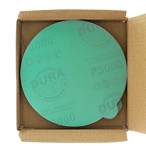 DURA -GOLD 5 Green Film PSA Sanding Discs - 3000 Grit & 5 PSA Da Sander Backing Plate Plaw