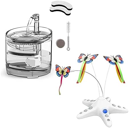 Lumecube 1.5l Clear Cat Fountain Toy Butterfly Cat Toy com o alimentador de água com interruptor do sensor Pet