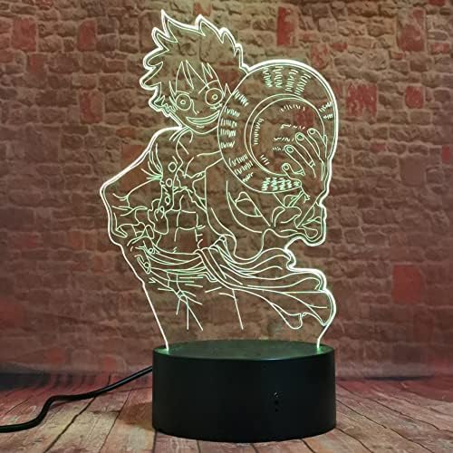 Fanrui Monkey D Luffy Hold Hat Anime Figura 16 Cores Alterar desenho animado Usb Battery Illusion Night Night Kids Kids