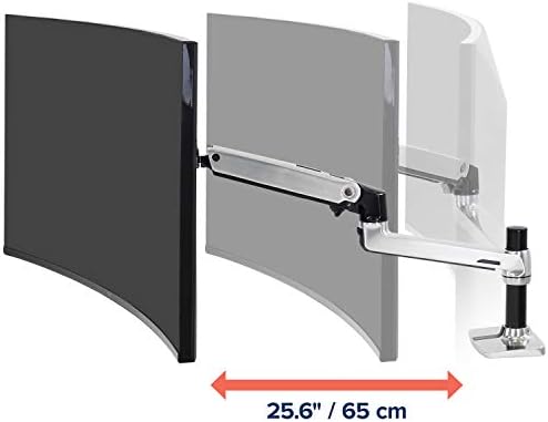Ergotron - braço de monitor único LX, montagem da mesa Vesa - para monitores de até 34 polegadas, 7 a 25 libras - alumínio polido
