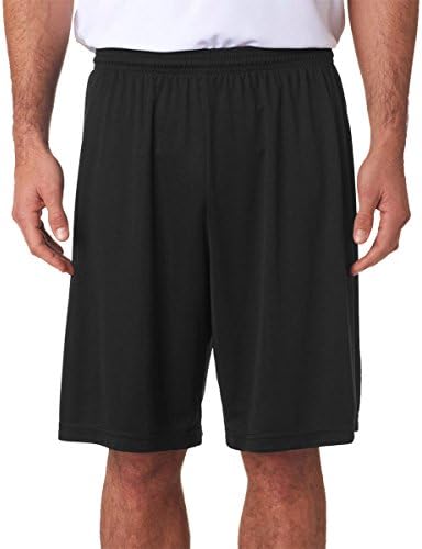 A4 Sportswear Black Adult 2x 9 Shorts Desempenho Aversão de umidade durante toda a temporada UPF 30+/sem bolsos