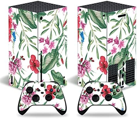 Skins de flores Guugoon compatíveis com Xbox Series X Console Controller, adesivos de decalque de vinil para Xbox Series X,