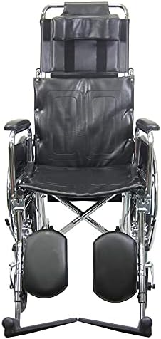 Karman Healthcare KN-880-E 50 libras Cadeia de rodas reclinável leve com Legrests de elevação removível no Chrome, 18 x