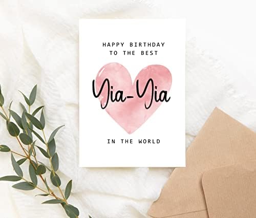 Feliz aniversário para o melhor cartão Yia -yia do mundo - cartão de aniversário yia -yia - cartão yia -yia - presente do dia das mães