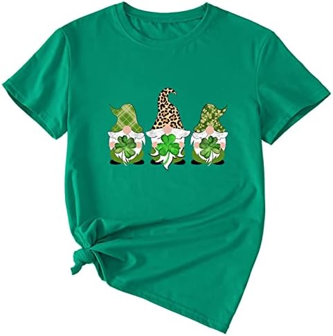 Camisetas impressas do dia do dia de St. Patricks para mulheres o pescoço de manga curta camiseta de férias amantes de camisetas de casal