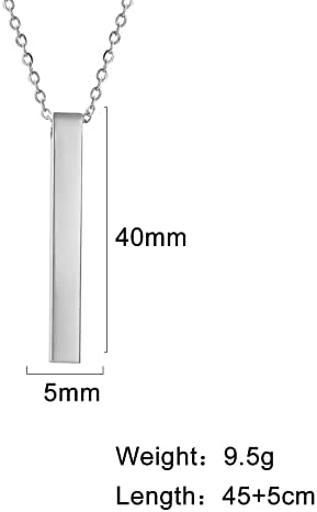 EUEAVAN Aço inoxidável Colar de pingente de pingente vertical Cubrânia cubóide colar de pingente de pingente de estilo minimalista