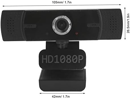 Câmera da web PUSOKEI, 90 ° Webcam HD de 90 ° 1080p, plug and play, câmera de computador conferência aprendendo a webcam