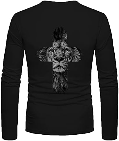 Camisetas de manga longa do soldado masculino da UBST, Spring Street Fé Jesus Cruz Cross Lion Principado Atletismo Muscle Crewneck