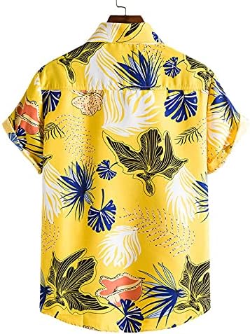 Camisas de praia para homens clássicos de impressão havaiana de botão de lapla