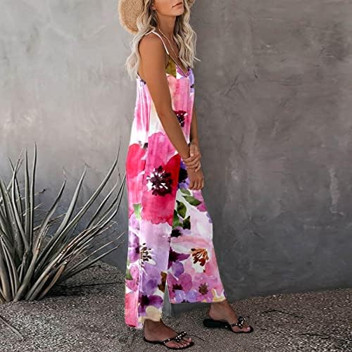 Macicletes de Bell Bottom para Mulheres Ponta de Romper Floral de verão Ponta de fogueira Bohemian HAROM Long Pants Macals com bolsos