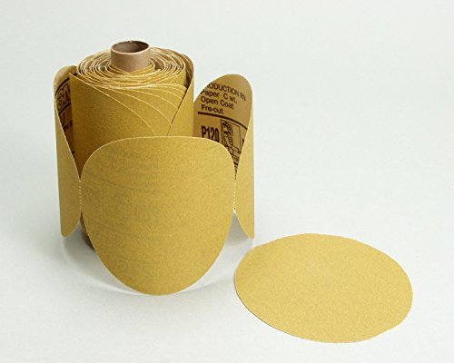 Cubitron II 3M Stikit Paper Disc Roll 236U, C-PESO, ANEXO ADESIVO SENSITIVO DA PRESSÃO, óxido de alumínio, 5 de diâmetro, grão P500, ouro