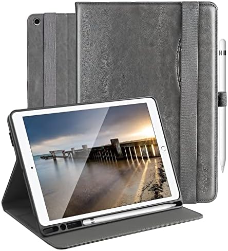 Para o novo iPad 10.2 Caso 9/8/7ª geração 2021/2020/2019 Premium PU Cover Smart Case Smart Cobra com o suporte do cartão de