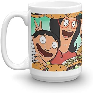 Caneca de hambúrgueres de bobs 15 oz de cerâmica branca