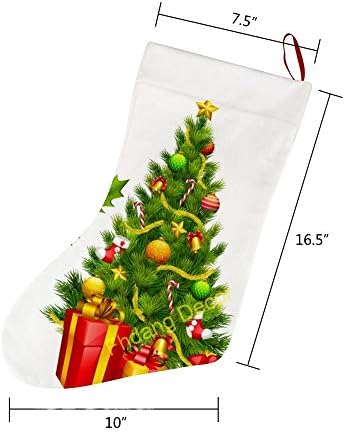 Meias de Santa Feliz Natal, Big Xmas lareira árvore pendurada meias de decoração de decoração para casa de festas de férias em