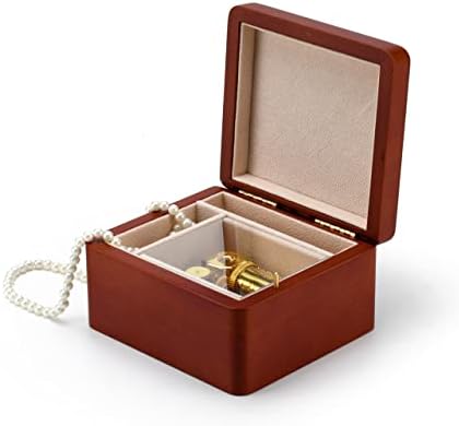 Simple Wooden 23 Note Petite Music Jewelry Box - Waltz de carrossel