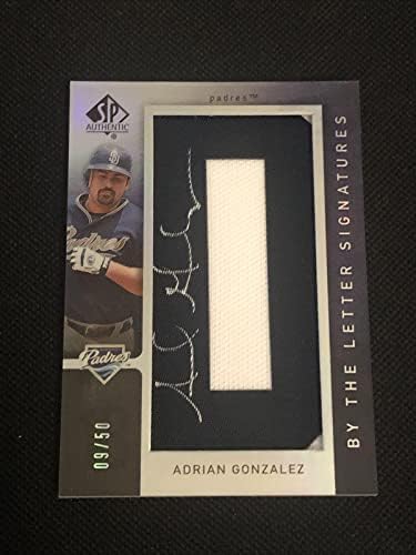 Adrian Gonzalez 2007 SP Authentic Game usado Jersey assinado cartão automático 09/50 - Jerseys de jogo autografado da MLB usado