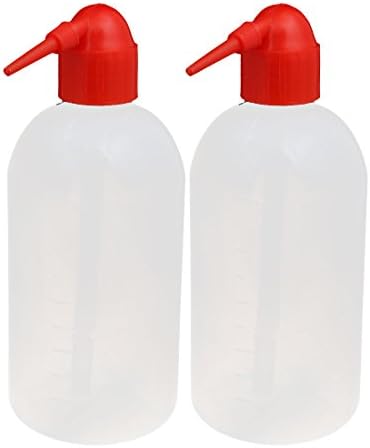 Aexit 2 pcs medidor de 500 ml de plástico com aperto de água de água dispensando garrafa clara branca