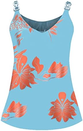 Tanque de verão feminino uqrzau tampas de verão sem mangas camisole Print v pescoço tampa da parte superior casual 2023