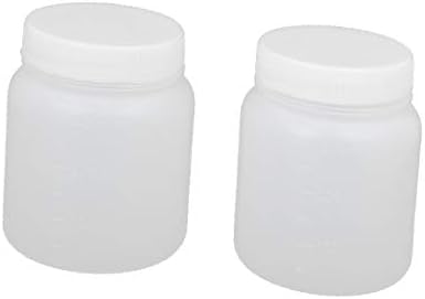 X-Dree 2pcs 300 ml de plástico largo redondo reagente de reagente garrafa de garrafa de garrafa limpa (2pcs 300ml di plástico