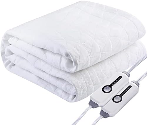 Mattão elétrico Pad King Size 78 X80 com controle duplo, Underblanket elétrico, Coloque até 21 bolso profundo, 4 níveis de aquecimento e desligamento automático, lavável máquina lavável