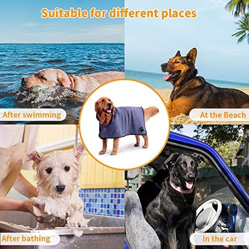 Toalha de cachorro luxuosamente macio de microfibra Pet Bathrobe Super absorvente com cintura e capuz