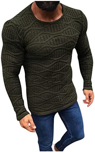 Dudubaby Mens Pullover de malha de malha Crewneck Knitwear de malha elegante casual fit weave knit jumper