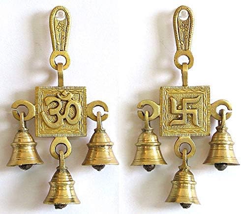 Devyom Handicraft Brass Decorativa de parede pendurada sinos de meta