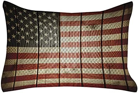 American Flag American Flag American Pillowcover, bandeira dos EUA sobre arte vertical de solidariedade do quadro de madeira listrada, capa padrão de travesseiro de sotaque de tamanho para o quarto, 30 x 20, azul vermelho azul