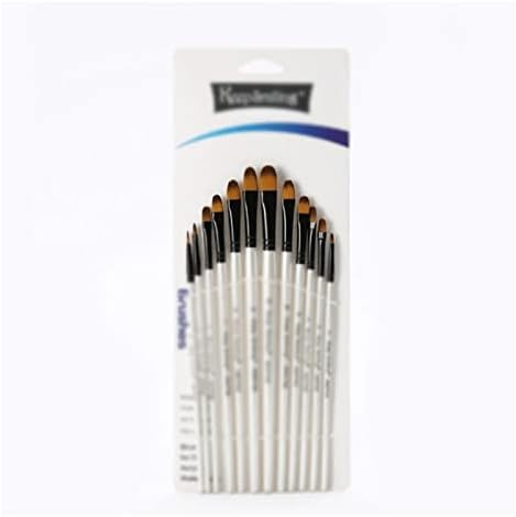 Escovas de nylon zhuhw 12 pérolas de bastão de madeira branca Conjunto de pincel de pintura a óleo de caneta Conjunto de pincel
