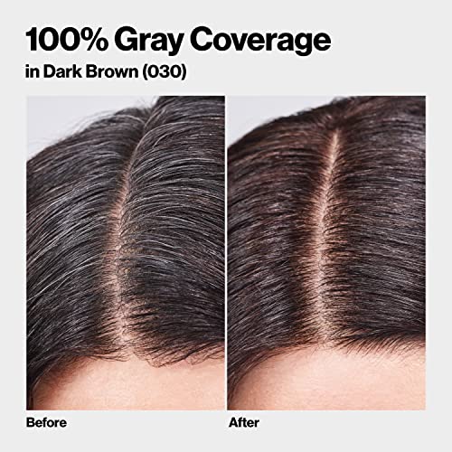 Cor de cabelo permanente por Revlon, tintura de cabelo castanho permanente, colorido com cobertura cinza, livre de amônia, queratina