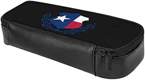 Funnystar TEXAS Bandeira de grande capacidade capa lápis PU couro de couro para bolsa de caneta de mesa de caneta Organizador