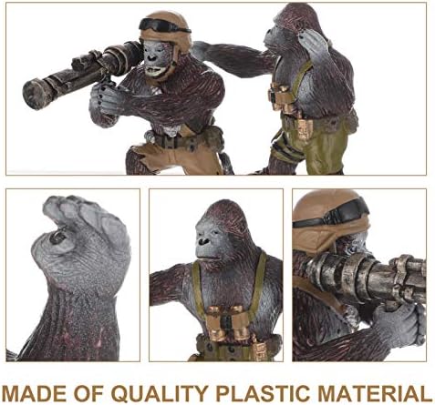 Amosfun juguetes para niños 2pcs chimpanzee animais brinquedos de plástico mini chimpanzee warrior estatuetas modelos de estátua