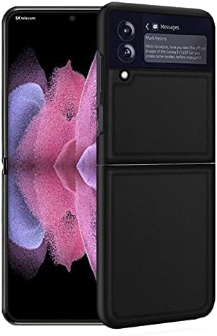 Caixa de telefone Samsung Galaxy Z Flip 4, couro artesanal anti-queda de choques de choques de choque, casos de telefone protetores
