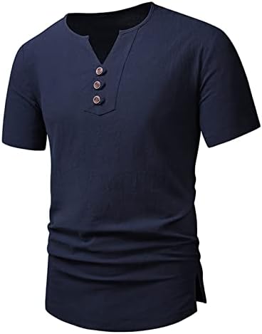 BMISEGM Camisas de natação de verão para homens machos primavera e algodão de verão e linho camisa de manga curta Moda única de cor sólida