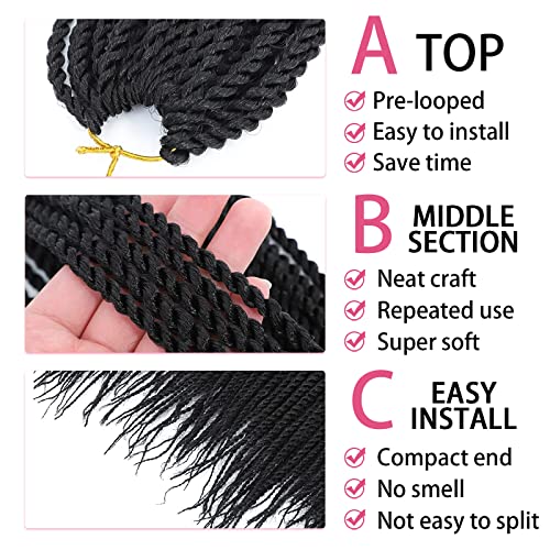 As tranças de crochê senegalês Twist Crochet Hair 7 pacotes Micro senegalês Twist Braiding Ombre Braids Braids para Mulheres Negras