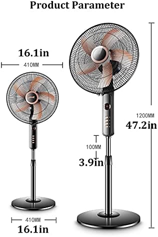 yoo ar condicionado portátil ventilador de piso pedestal em pé de 5 lâminas de botão oscilante controle de 3 velocidades e ventilador