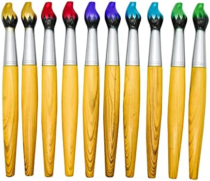 LOPENLE 10PCS Bamboo Brush canetas canetas de canetas de bambu caneta caneta de caneta de madeira para atividades artísticas e artigos