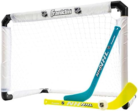 Franklin Sports Knee Hockey Conjunto - Inclui 1 Goal de hóquei iluminado - 2 Mini Mini Hockey Sticks e 1 Bola Light Up