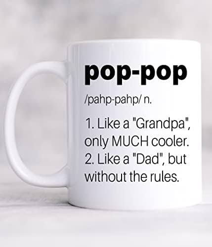 Pop Pop Definition Caneca de café, presentes pop pop para o dia dos pais, presentes de aniversário para papai, presentes para vovô, presente de Natal para pop pop, presentes de papai, brancos, 11oz