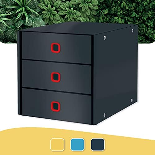 Leitz Click & Store Gavet Gabinet, 3 gavetas para armazenar papéis e documentos, A4 Tamanho Cardboard 3 Caminhamento de arquivamento