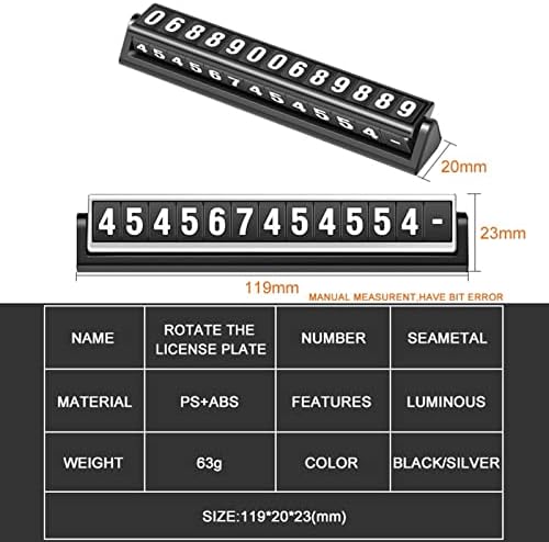 Cartão de estacionamento Placa do número de estacionamento, número de movimento do carro, cartão de estacionamento temporário luminoso escondendo número de telefone automático do rotativo projeto de parada de design interior Número de telefone noturno (tamanho: