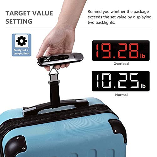 NUTRI FIT Bagagem em escala de peso pesado 50 kg/110 lbs lbs portátil escala de mochila de viagem portátil com gancho