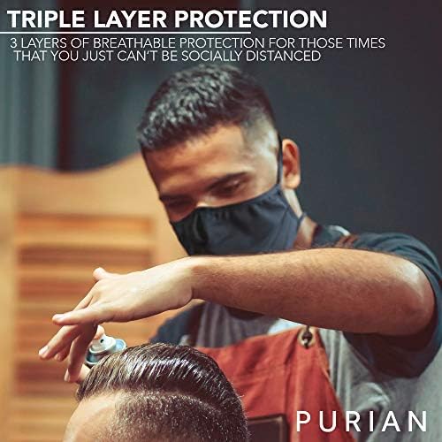 Purian Big Mask, máscara de barba XL adulta para homens, máscara facial com tiras pretas incluem alternância de trava de cabo de ajuste rápido para uso durante todo o dia
